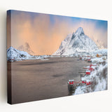 Stretched canvas wall art showcasing a vibrant village landscape design with rich colors and intricate details, perfect for home decor and enhancing any space.