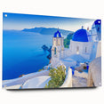 Acrylic glass wall art featuring a serene landscape village design, showcasing vibrant colors and intricate details, ideal for home decor and artistic displays.