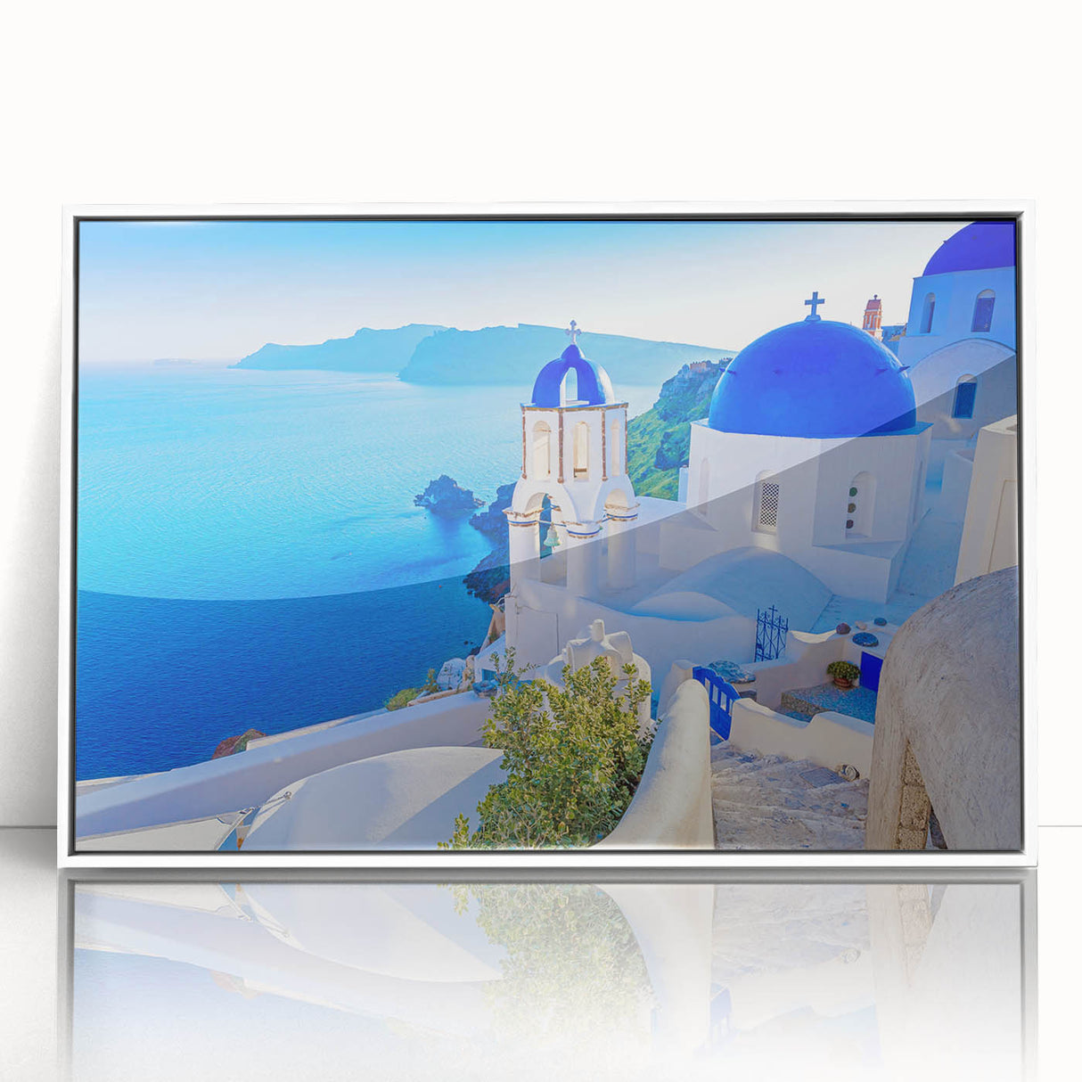 Framed acrylic wall art showcasing a vibrant landscape village design, featuring a harmonious blend of colors and intricate details, perfect for enhancing home decor.