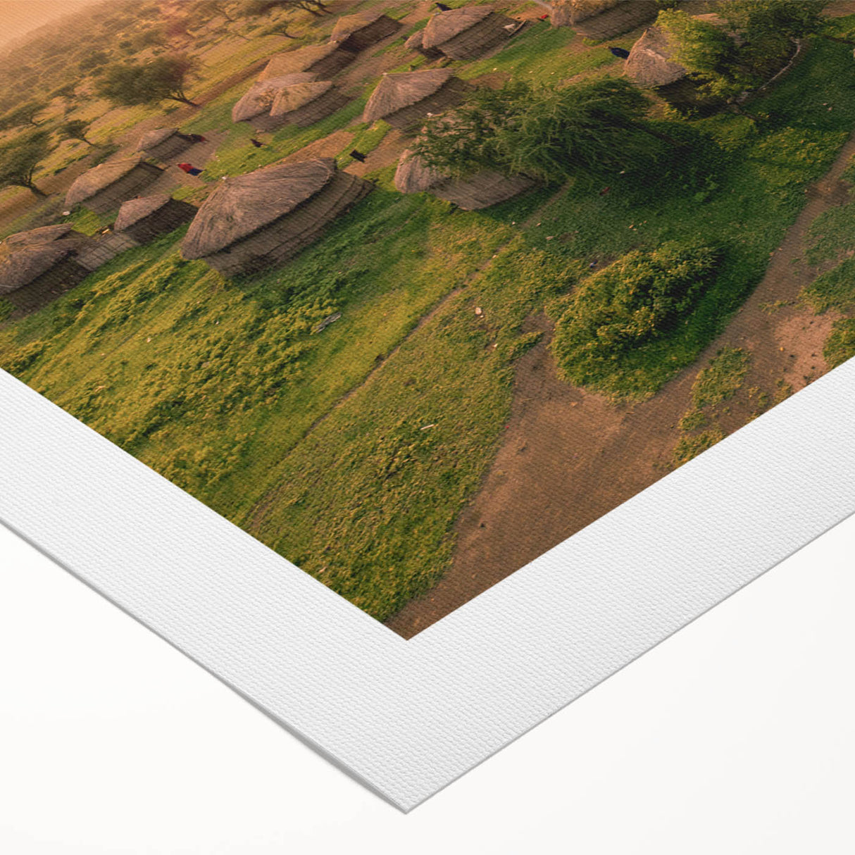Elegant rolled canvas showcasing a vibrant village landscape design, featuring rich colors and intricate details, ideal for enhancing home decor. Packaged securely in a durable tube for safe delivery.