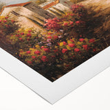 Landscape wall art collection showcasing vibrant village scenes on rolled canvas, featuring rich colors and intricate details, ideal for home decor enhancement.