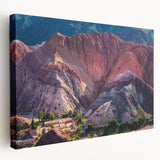 Stretched canvas wall art showcasing a serene village landscape design, featuring lush greenery and tranquil sky, perfect for home decor.