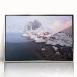 Framed wall art collection showcasing a vibrant landscape village design, featuring rich colors and intricate details, presented in an elegant silver frame for a modern touch.