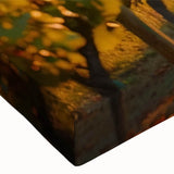 Close-up of a vibrant vineyard landscape wall art canvas featuring rich green grapevines and rolling hills, ideal for home decor or art enthusiasts.