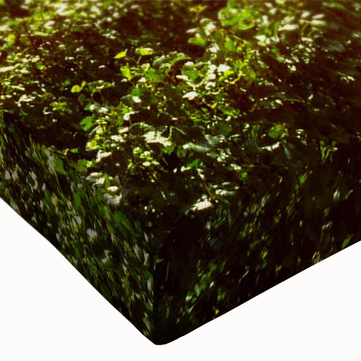 Close-up of a stretched canvas artwork featuring a vibrant vineyard landscape design with lush green vines, a golden sunset, and rolling hills, perfect for home decor.