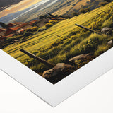 Vibrant vineyard landscape wall art on rolled canvas, showcasing lush green grapevines under a bright blue sky, ideal for home decor and wine enthusiasts.