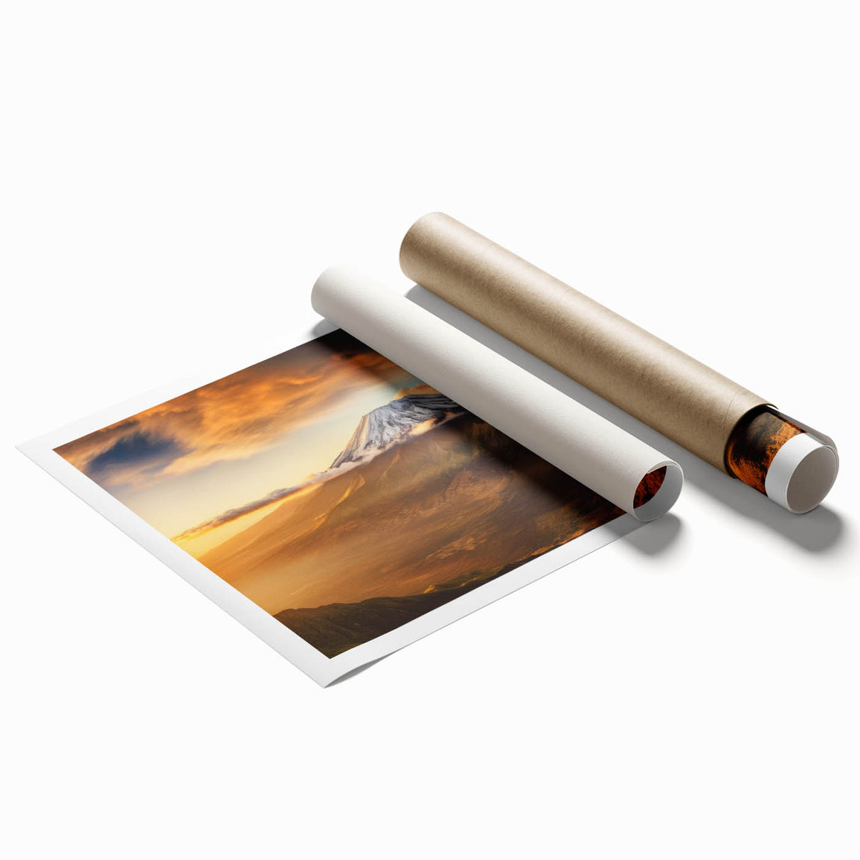 Vibrant landscape wall art print showcasing a dramatic volcano scene with rich colors and intricate details, ideal for home decor and artistic expression.