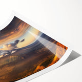 Vibrant rolled canvas print showcasing a stunning volcano landscape design, perfect for home decor. The artwork features rich colors and dynamic textures, highlighting the natural beauty and power of volcanic scenery. Ideal for adding an adventurous touch to any space.