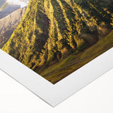 Rolled canvas art depicting a vibrant volcano landscape with bold colors and dynamic textures, ideal for home decor and art enthusiasts, showcasing nature's power.