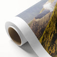 Vibrant rolled canvas wall art showcasing a stunning volcano landscape design, featuring rich colors and dramatic textures, perfect for modern home decor.