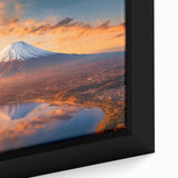 Framed canvas wall art showcasing a vibrant volcano landscape design with rich colors and intricate details, perfect for adding a dramatic touch to any room.