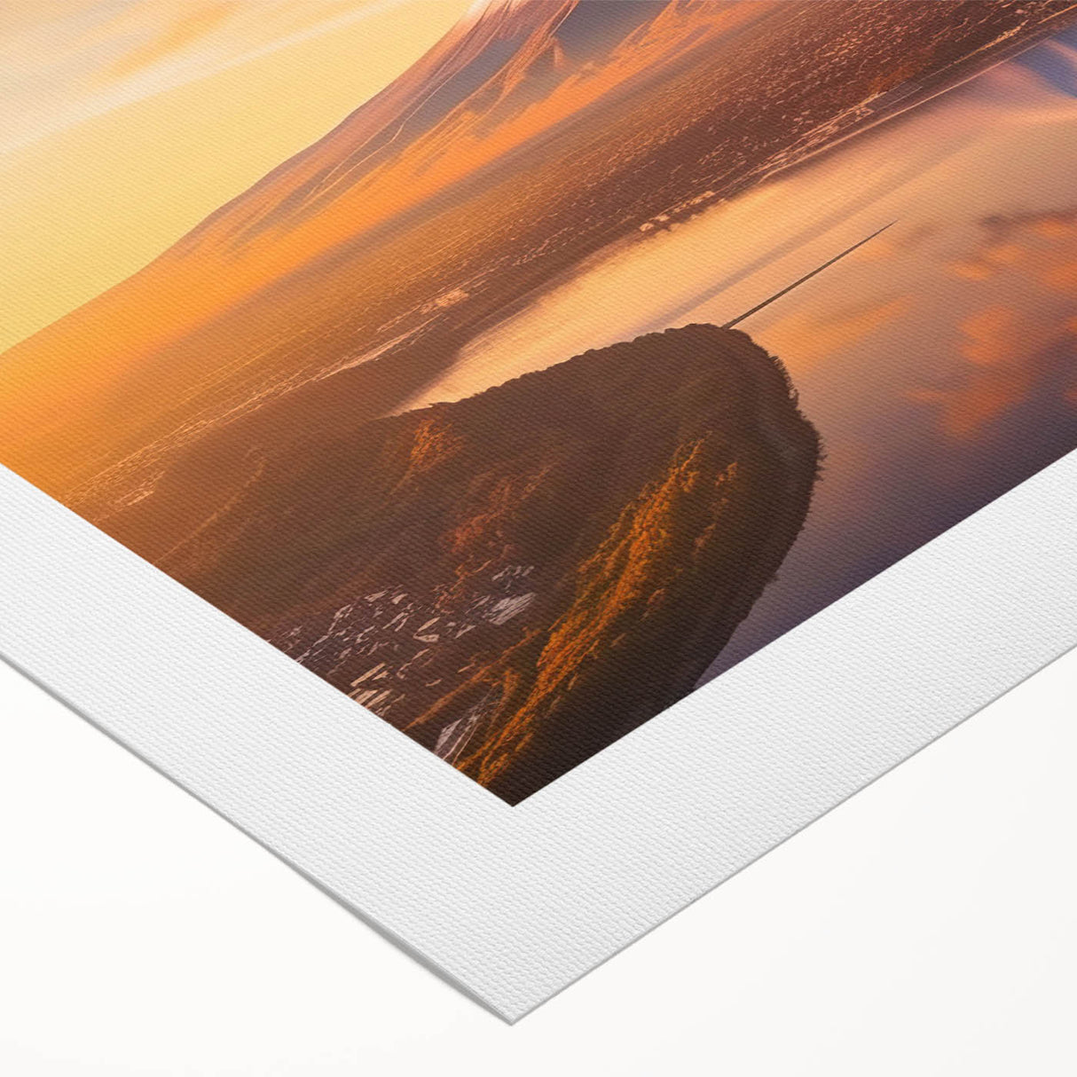 Vibrant rolled canvas wall art showcasing a stunning volcano landscape design with rich colors and intricate details, ideal for home decor or art enthusiasts.