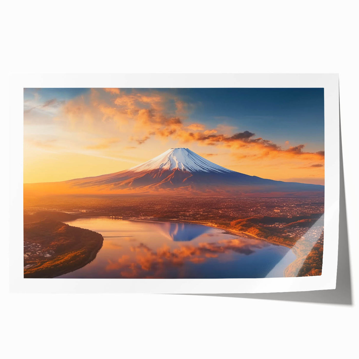 Vibrant rolled print of a volcanic landscape showcasing dramatic colors and textures, perfect for home decor and artistic displays, packaged securely in a tube.