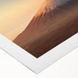 Vibrant rolled canvas wall art showcasing a dramatic volcano landscape design with rich colors, ideal for home decor and art enthusiasts, packaged securely in a tube.