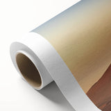 Rolled canvas artwork showcasing a vibrant, abstract volcano landscape design with rich colors, ideal for home decor or art enthusiasts, presented in a protective tube.