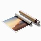 Stunning rolled print of a vibrant volcano landscape, showcasing vivid colors and dramatic clouds, ideal for home decor or art collection.