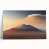 Stretched canvas wall art featuring a vibrant volcano landscape design, showcasing bold colors and dynamic natural elements, perfect for home decor enhancement.