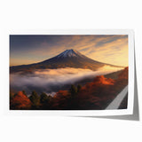 Vibrant rolled canvas print showcasing a stunning volcano landscape design, featuring rich colors and intricate details, perfect for home decor or art collections.
