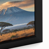 Framed canvas wall art showcasing a vibrant volcanic landscape design, featuring rich colors of red and orange, perfect for home decor enthusiasts.