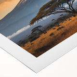 Stunning rolled canvas art showcasing a vibrant volcano landscape with dramatic colors and textures, perfect for adding a bold touch to home decor.