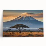 Stretched canvas wall art showcasing a vibrant volcano landscape design with rich colors and dramatic detail, perfect for enhancing modern interior decor.
