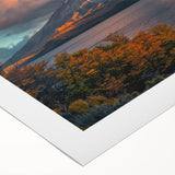 Vibrant rolled canvas depicting a stunning volcano landscape with bold colors, perfect for home decor, showcasing dramatic natural beauty in a stylish design.