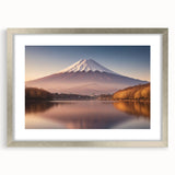 Framed wall art featuring a stunning volcano landscape design with a silver mat, perfect for enhancing modern home decor. Captivating details and vibrant colors evoke a sense of awe and adventure.