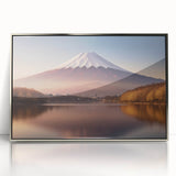 Framed acrylic wall art featuring a stunning volcano landscape design with vibrant colors and intricate details, perfect for home décor enhancement.