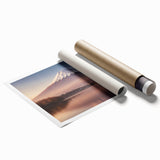 Vibrant rolled wall art print showcasing a stunning volcano landscape, featuring rich colors and dramatic textures, ideal for home decor or art enthusiasts.