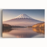 Stretched canvas wall art showcasing a vibrant volcano landscape design, featuring rich colors of red, orange, and yellow, perfect for home decor enthusiasts.