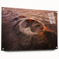 Acrylic glass wall art depicting a vibrant volcano landscape with a striking color palette, showcasing intricate details and textures, designed for modern decor.