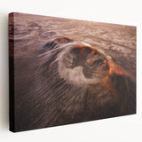 Stretched canvas wall art depicting a vibrant volcano landscape design, featuring bold colors and dynamic textures, ideal for enhancing modern home decor.