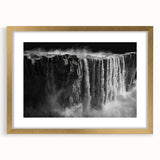 Framed wall art collection showcasing a serene waterfall landscape design with a gold mat, enhancing any room's decor with tranquility and elegance. Perfect for nature lovers seeking stylish home accents.
