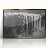 Framed acrylic wall art collection showcasing a stunning landscape waterfall design with gold accents, perfect for enhancing home decor and creating a serene ambiance.
