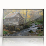 Rustic Watermill Scenic Art - Autumn Tranquility Wall Art Print