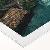 Rolled canvas artwork showcasing a serene landscape with watermills, featuring soft pastel colors and intricate details, perfect for home decor or art collection.