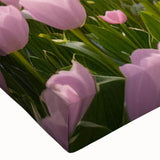 Close-up of a stretched canvas showcasing a serene watermill landscape with vibrant colors and intricate details, ideal for home decor and art enthusiasts.