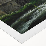 Rolled canvas wall art showcasing a serene watermill landscape with vibrant colors and intricate details, ideal for home decor or art enthusiasts.