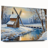 Colorful wall art collection showcasing a side view of acrylic glass landscapes with windmills, ideal for modern home decor. Perfect for adding a vibrant touch to any space.