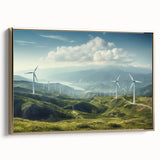 Framed wall art collection showcasing elegant landscapes with windmills, featuring a gold frame and side view, perfect for enhancing modern decor.