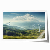 Landscape wall art print showcasing a serene windmill scene at sunset, featuring vibrant orange and purple hues. Perfect for home decor or as a gift.