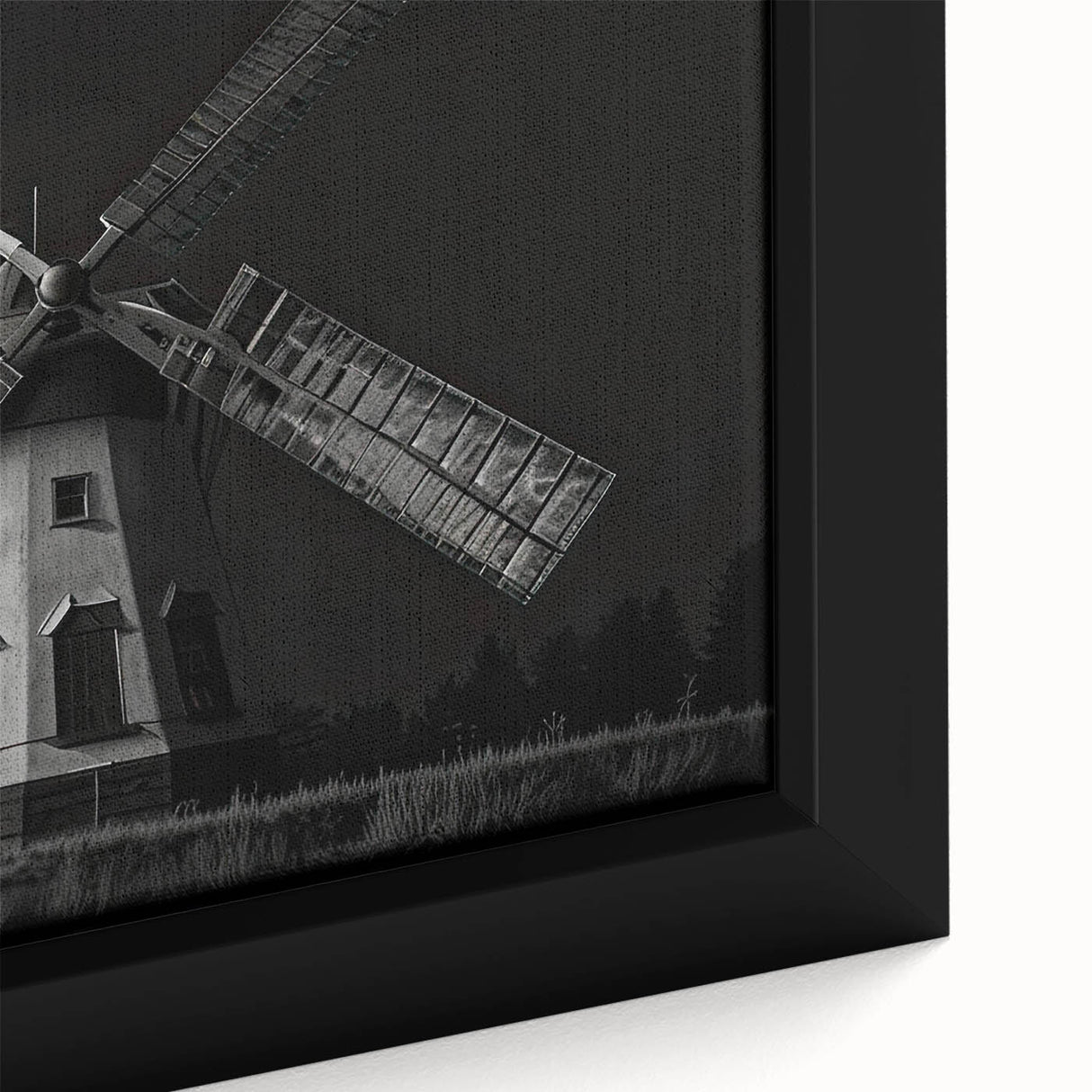 Framed canvas wall art showcasing a close-up of vibrant windmill landscapes, featuring rich colors and intricate details, perfect for enhancing home decor.