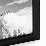 Framed canvas wall art showcasing a vibrant landscape with windmills, featuring rich colors and intricate details, ideal for home decor enhancement.