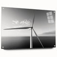Side view of a vibrant acrylic wall art piece featuring a collection of windmill landscapes, showcasing colorful designs and intricate details, ideal for home decor.