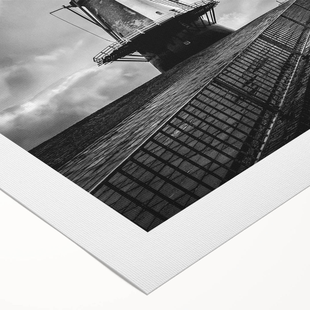 Rolled canvas wall art showcasing a vibrant landscape with windmills, featuring rich colors and detailed imagery, perfect for home decor.
