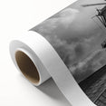 Colorful rolled canvas wall art featuring a serene landscape with windmills under a clear blue sky, perfect for home decor and adding a tranquil touch to any room.