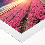 Rolled canvas wall art showcasing a vibrant landscape with windmills against a sunset backdrop, highlighting warm colors and serene rural scenery, perfect for home decor.