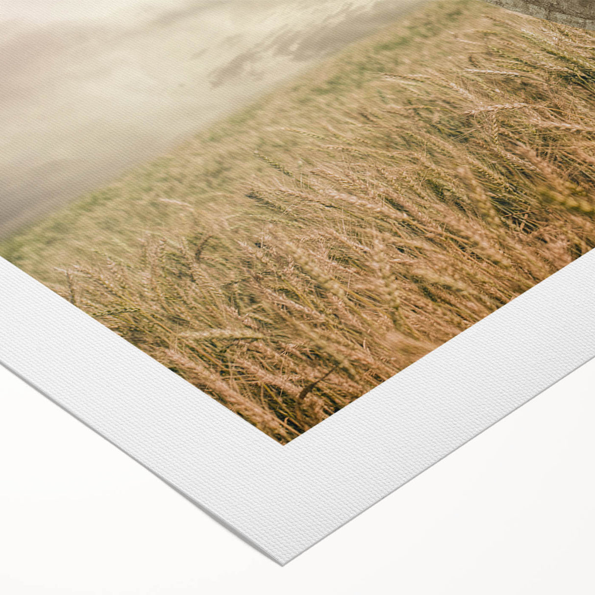 Colorful landscape wall art featuring vibrant windmills against a serene blue sky, printed on rolled canvas, perfect for home decor and artistic expression.