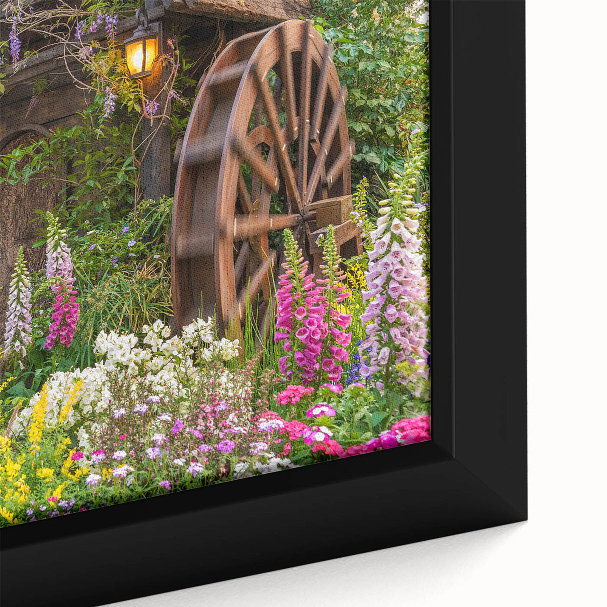Framed canvas wall art showcasing a vibrant landscape with windmills, featuring rich colors and intricate details, perfect for home decor.