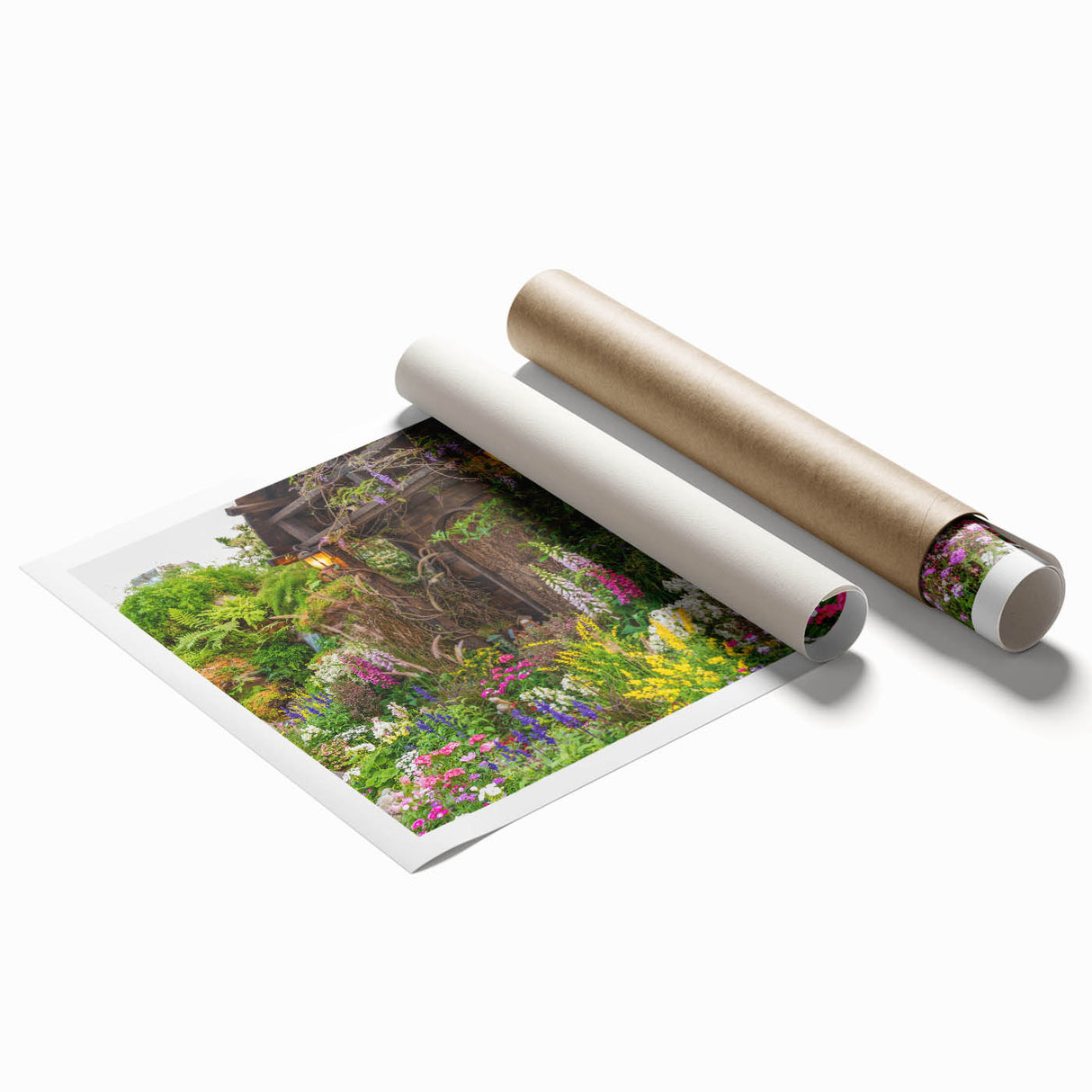 Rolled print showcasing a vibrant landscape with windmills against a dramatic sky, ideal for home decor. Perfect for adding a touch of nature to any room.